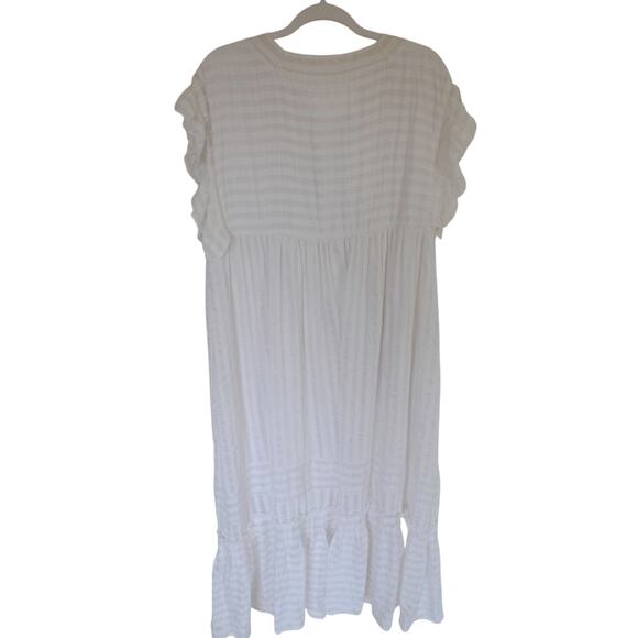 Anthropologie White V-Neck Dress Size Large - Picture 8 of 9
